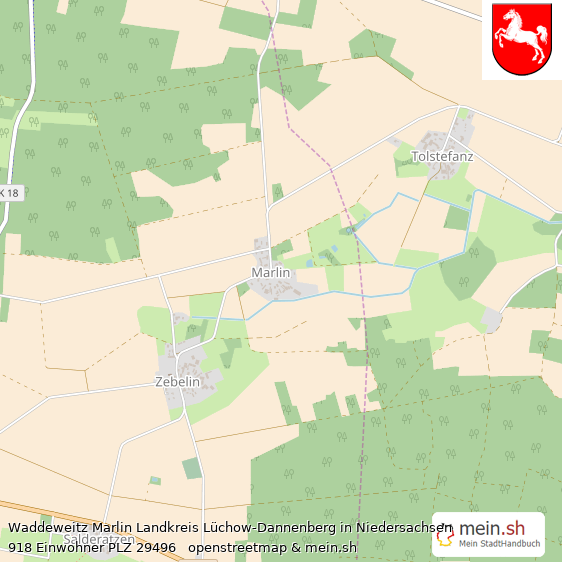 Waddeweitz Marlin Landkreis Lüchow-Dannenberg Lageplan © Openstreetmap Contributors Waddeweitz Marlin Lageplan